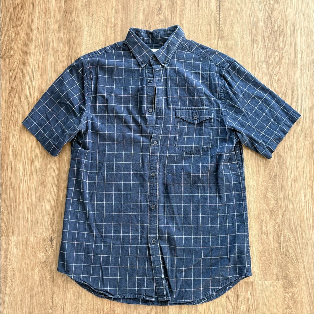 Old Navy Navy Plaid Casual Shirt